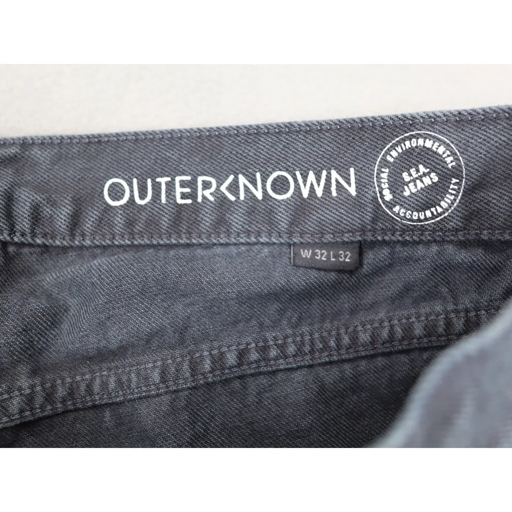 Outerknown S.E.A. Tapered Fit Jeans Mens‎ 32x32 Gray Black Denim Cotton